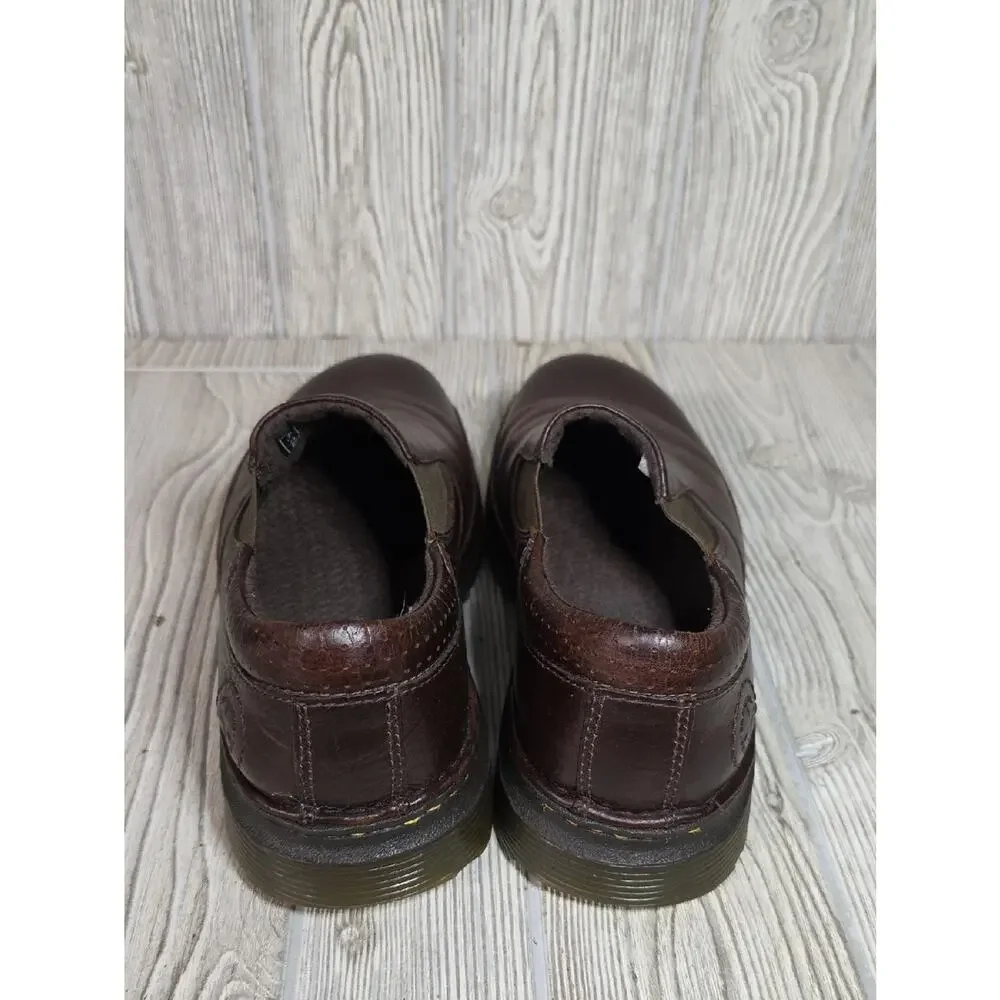 Dr. Martens Orson Dark Brown Leather Slip On Shoes Mens Size 9 Ladies Size 10